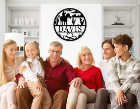 Western-style personalized metal sign featuring a cowboy on horseback, desert landscape, cacti, and custom name, laser-cut from premium powder-coated steel for indoor or outdoor display.