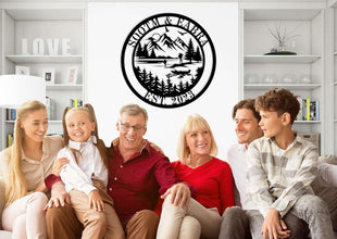 Custom Mountain Scene Metal Sign