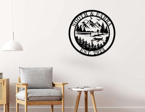 Custom Mountain Scene Metal Sign