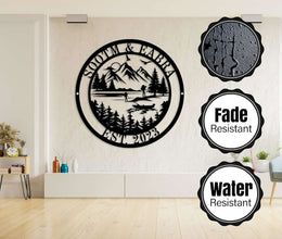 Custom Mountain Scene Metal Sign