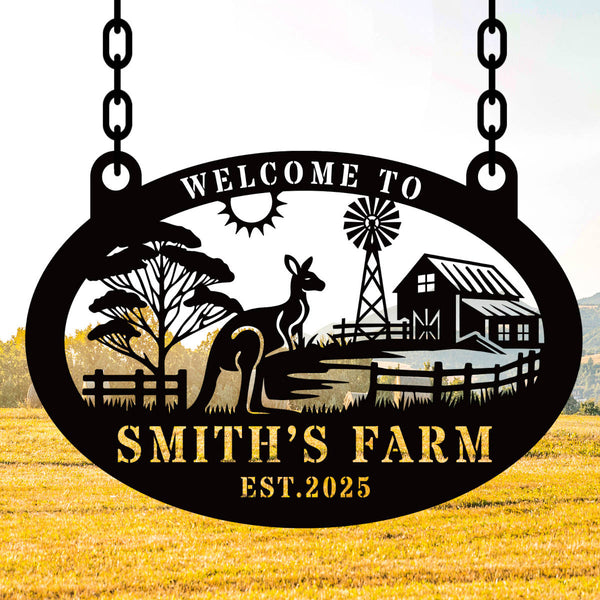 Custom Kangaroo Farm Sign