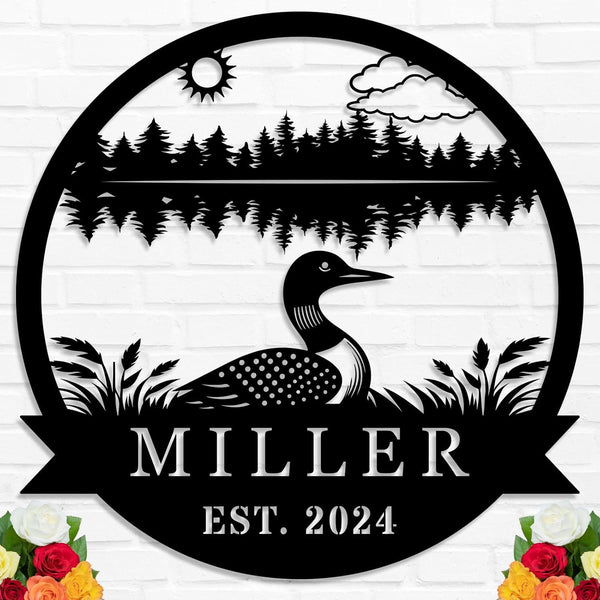 Loon Lake Metal Sign