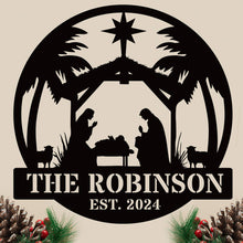 Nativity Scene Metal Sign