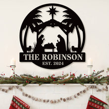 Nativity Scene Metal Sign