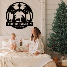 Nativity Scene Metal Sign