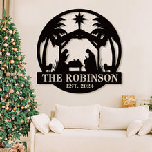 Nativity Scene Metal Sign