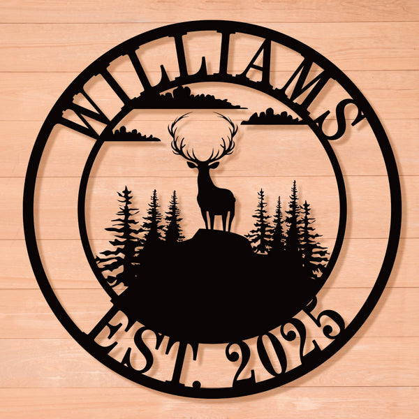 Personalized Deer Metal Sign