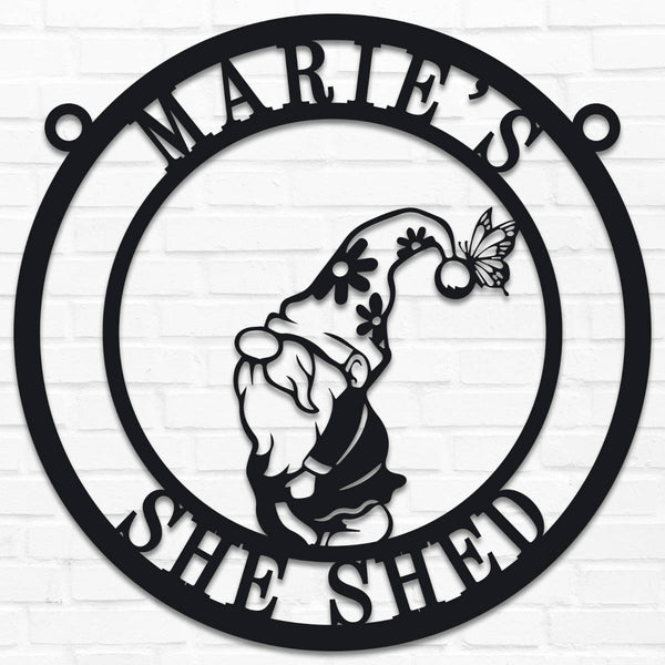 Personalized Gnome Metal Sign