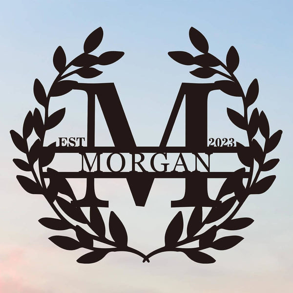 Elegant Laurel Monogram Sign