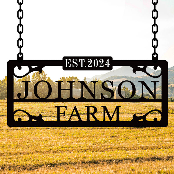 Custom Metal Farm Sign | Personalized Outdoor Name Plate for Ranches ...