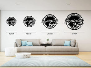 Custom metal patio sign with “Welcome to the Patio,” personalized with family name and established year, powder-coated outdoor steel wall decor