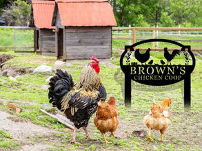 Personalized Rooster Family Garden Sign