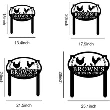 Personalized Rooster Family Garden Sign
