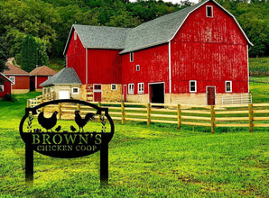 Personalized Rooster Family Garden Sign
