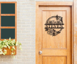 Personalized Steel Rose Wreath