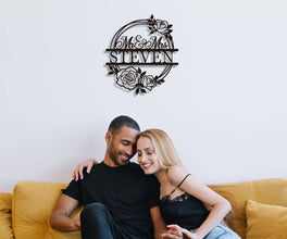 Personalized Steel Rose Wreath