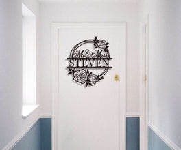 Personalized Steel Rose Wreath