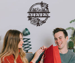 Personalized Steel Rose Wreath