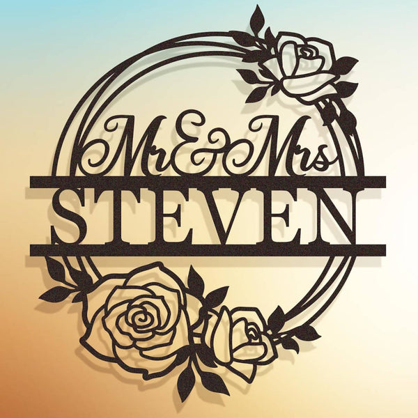 Personalized Steel Rose Wreath