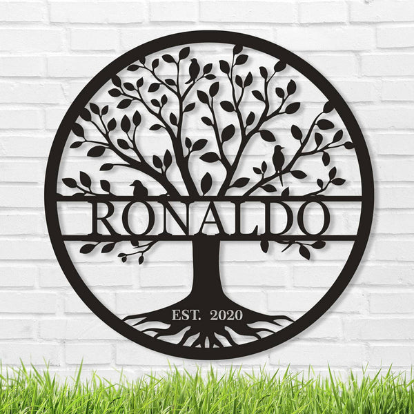 Family Tree Metal Sign