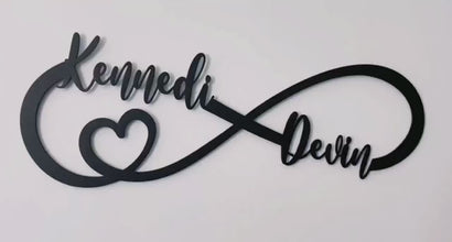 Infinity Heart Metal Sign
