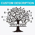 Custom Family Tree Heart Metal Sign
