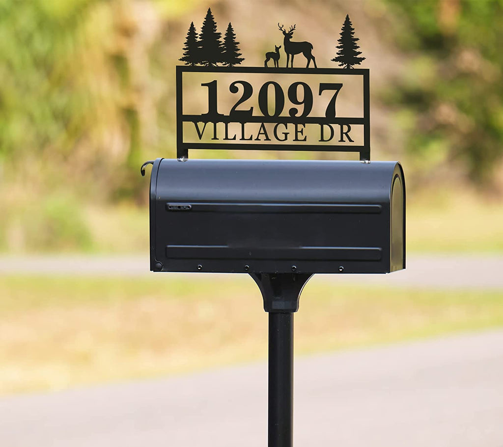 Custom Mailbox Topper Address Plaque Personalized Metal Mailbox Address ...