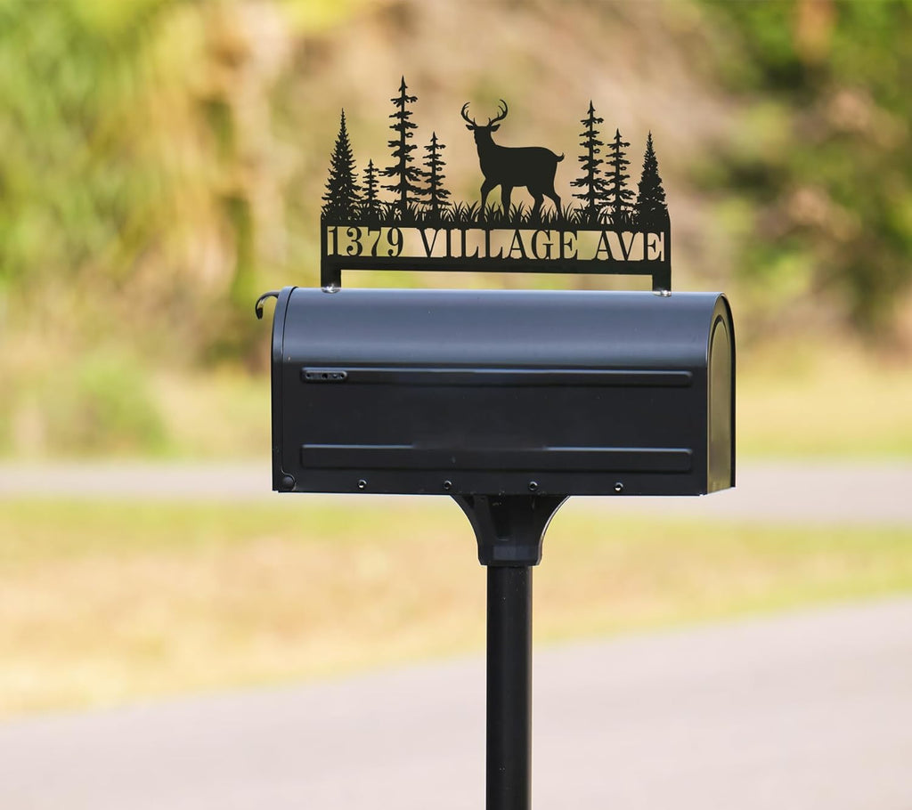 Custom Woodland Deer Stainless Steel Mailbox Sign