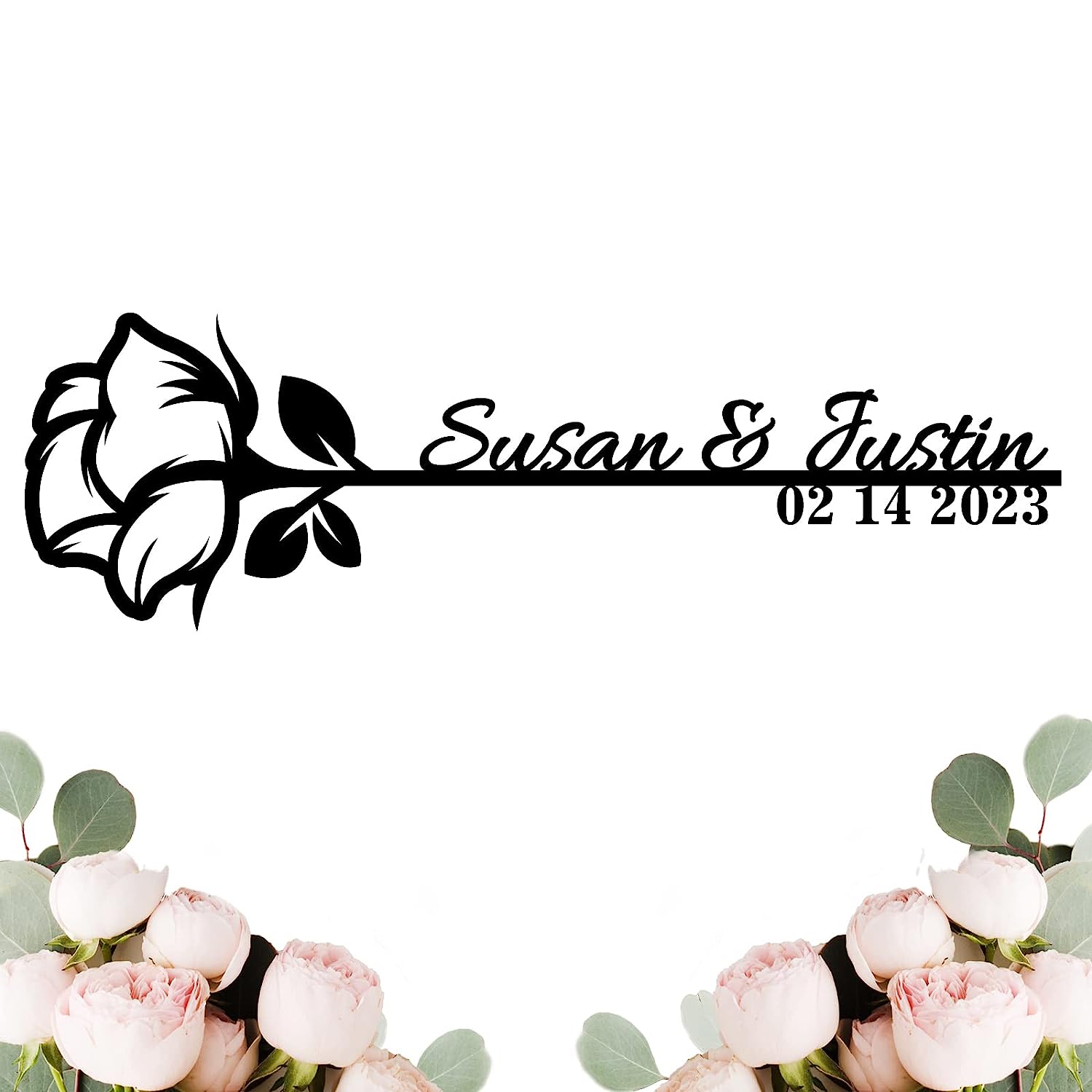 Custom Metal Rose Plaque Main image