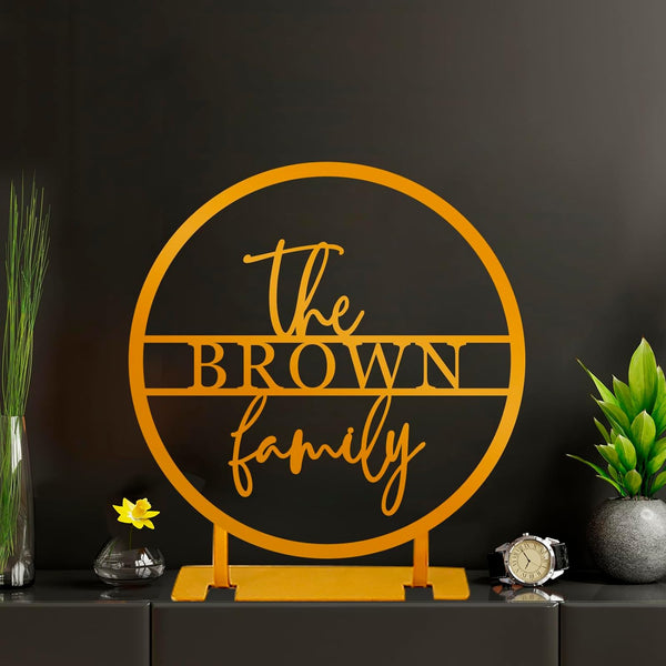 Personalized Tabletop Or Shelf Family Name Metal Sign