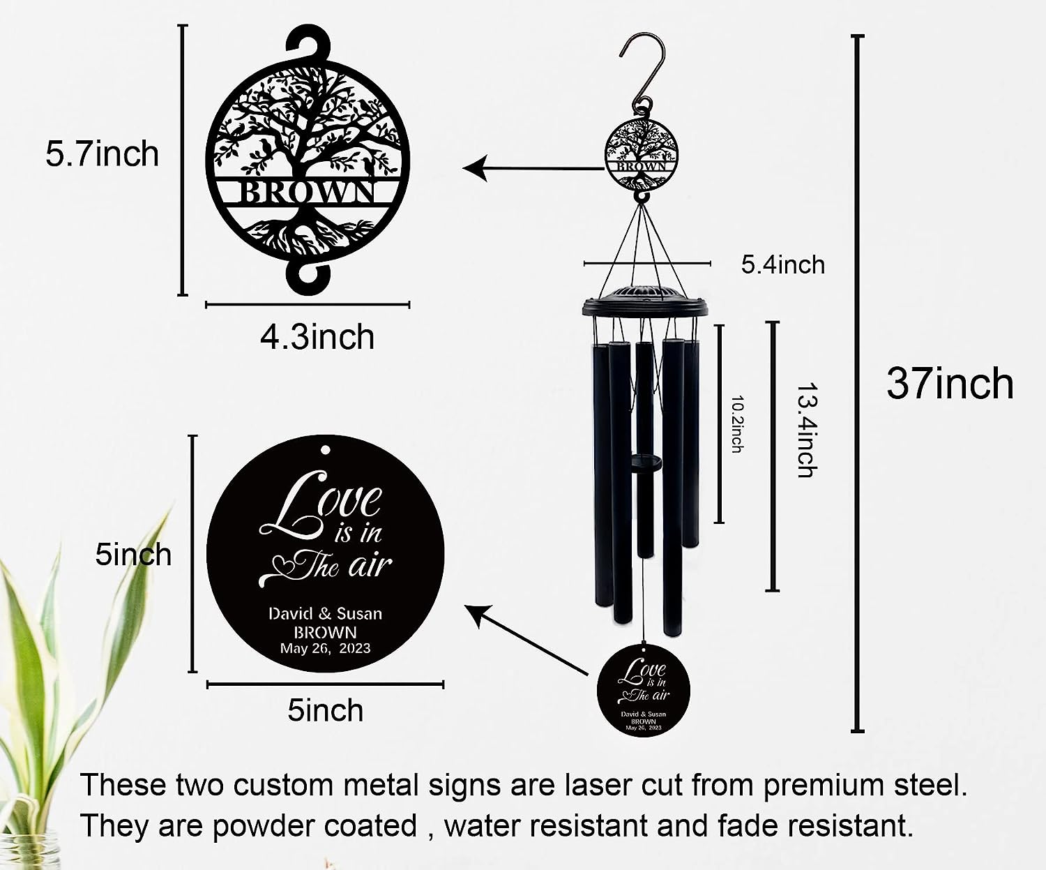 Personalized Love Wind Chime