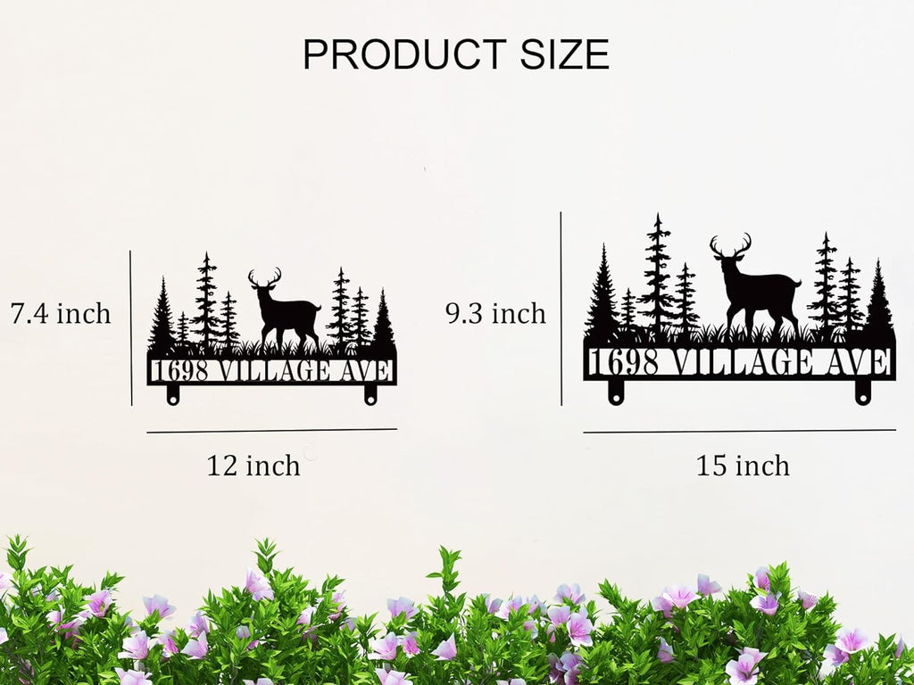 Custom Woodland Deer Stainless Steel Mailbox Sign