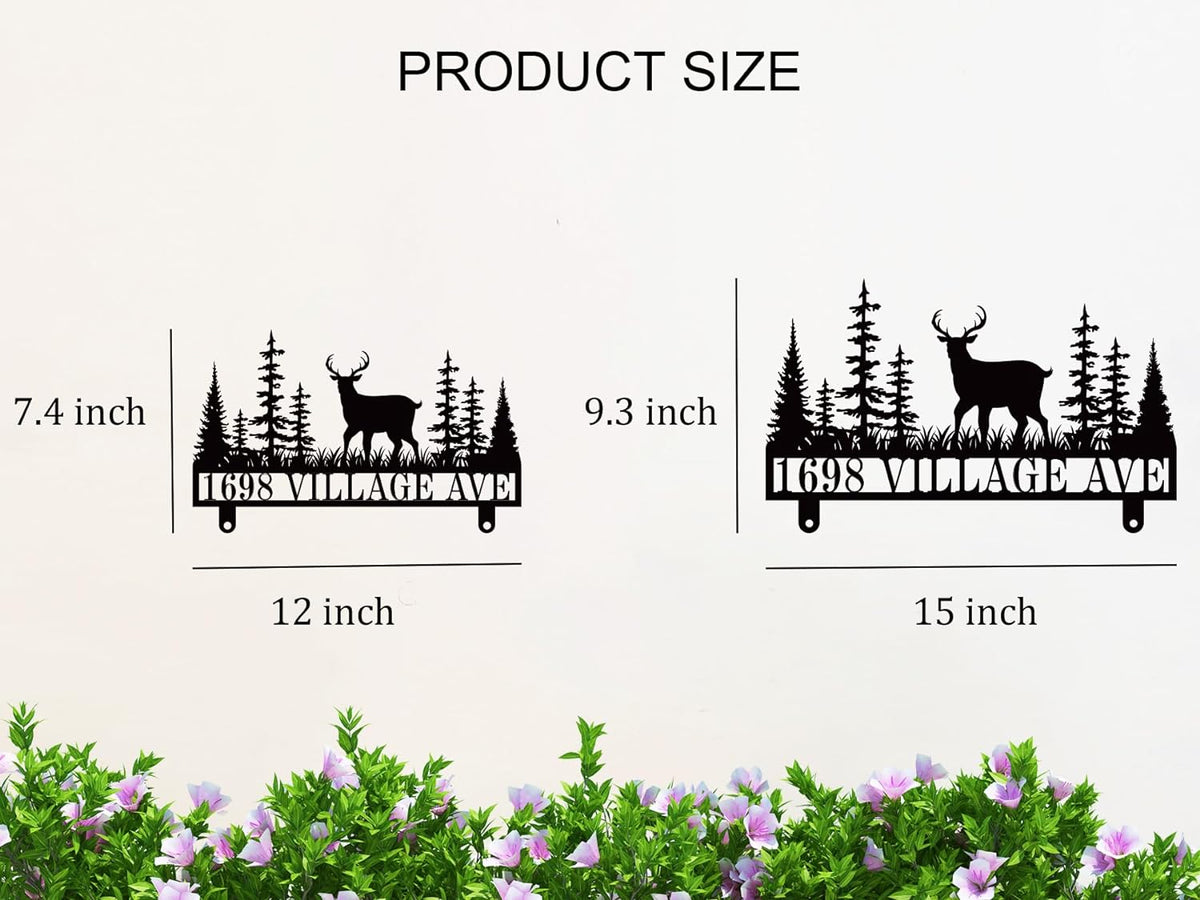 Custom Woodland Deer Stainless Steel Mailbox Sign