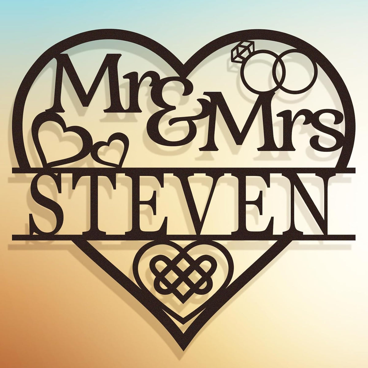 Heart Mr & Mrs Sign