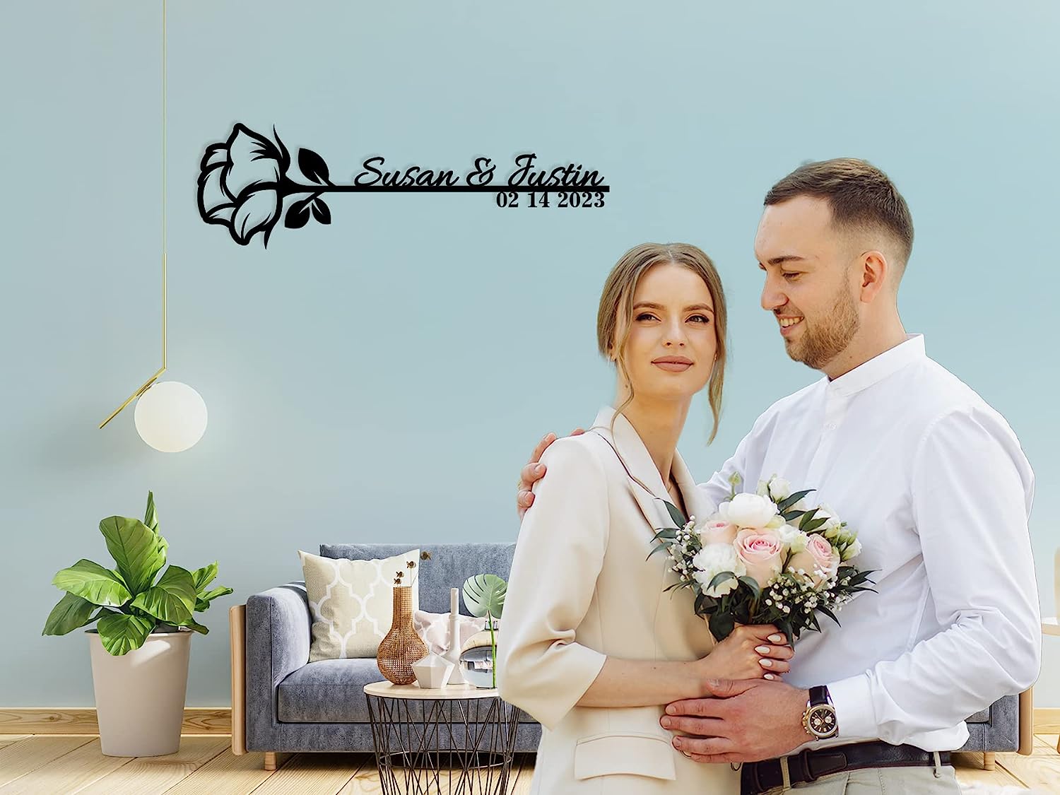 Custom Metal Rose Plaque Secondary image