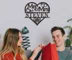 Heart Mr & Mrs Sign