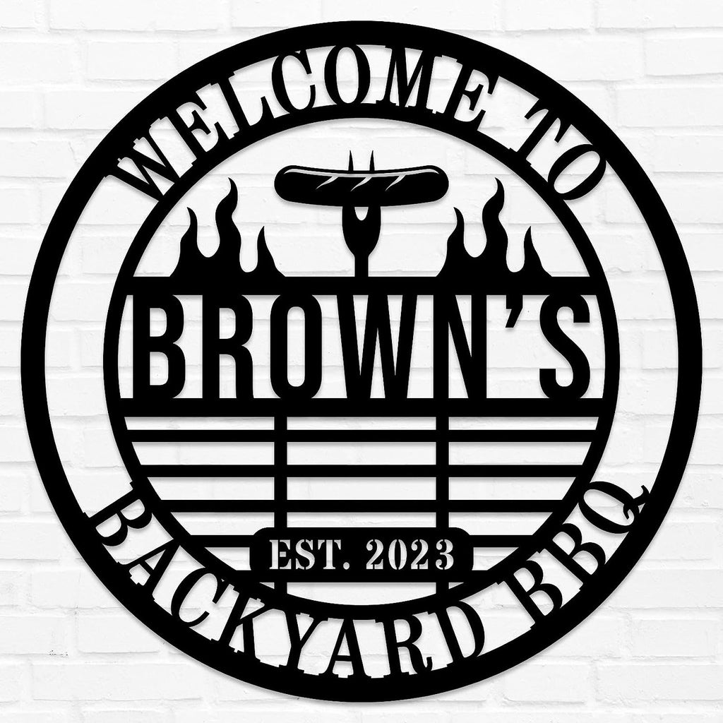 Personalized BBQ Grill Name Sign ENFODREAM