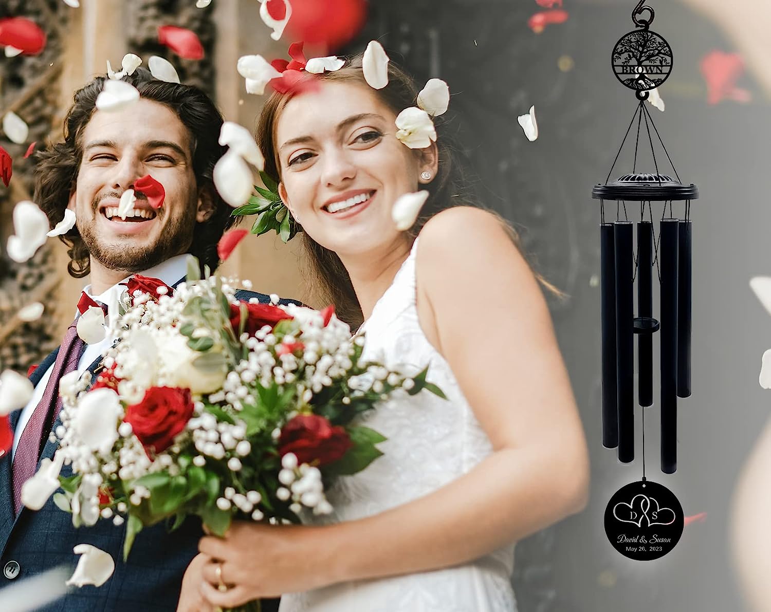 Custom Love Initials Wind Chime