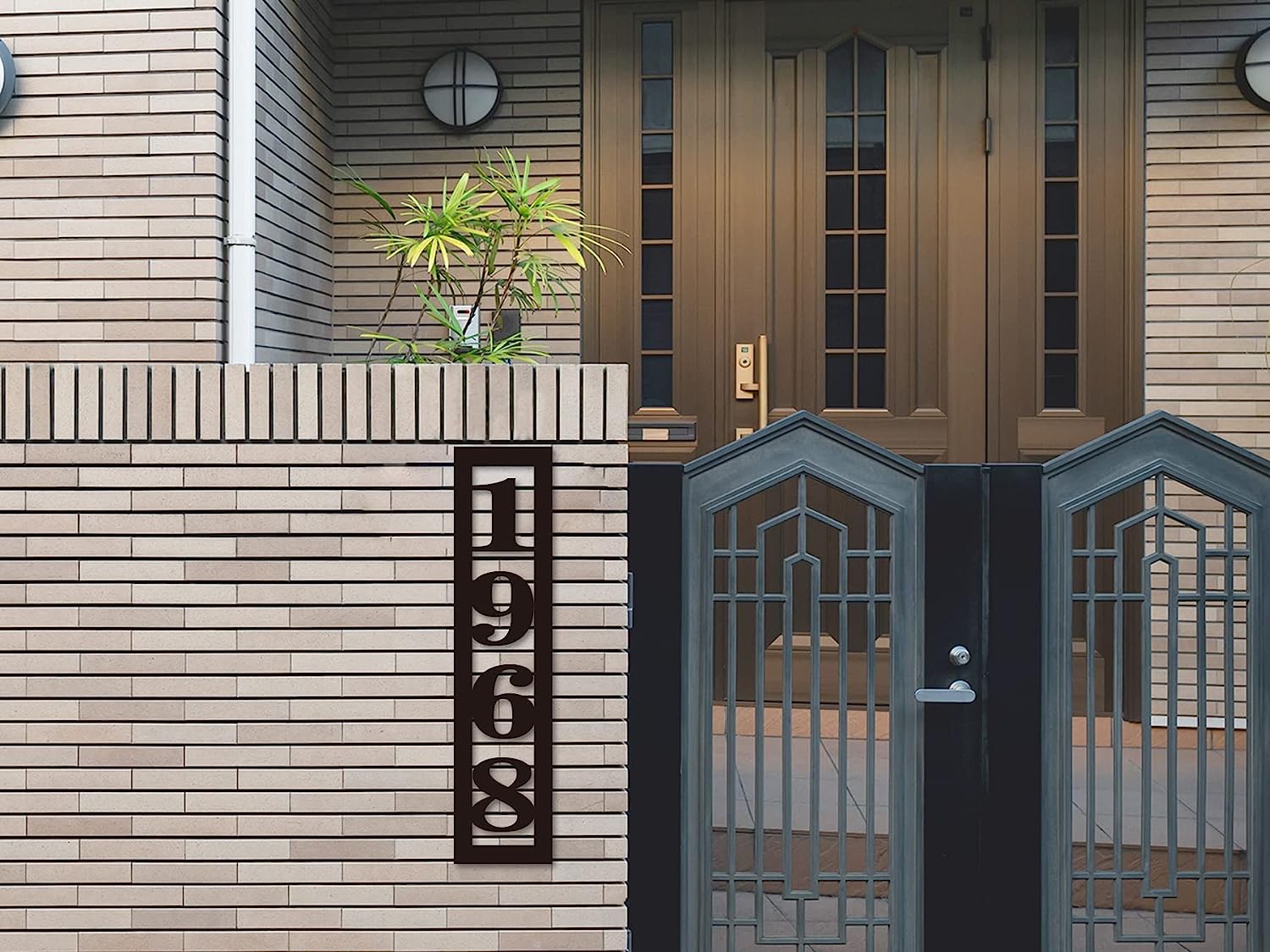 Modern Vertical Metal Address Sign