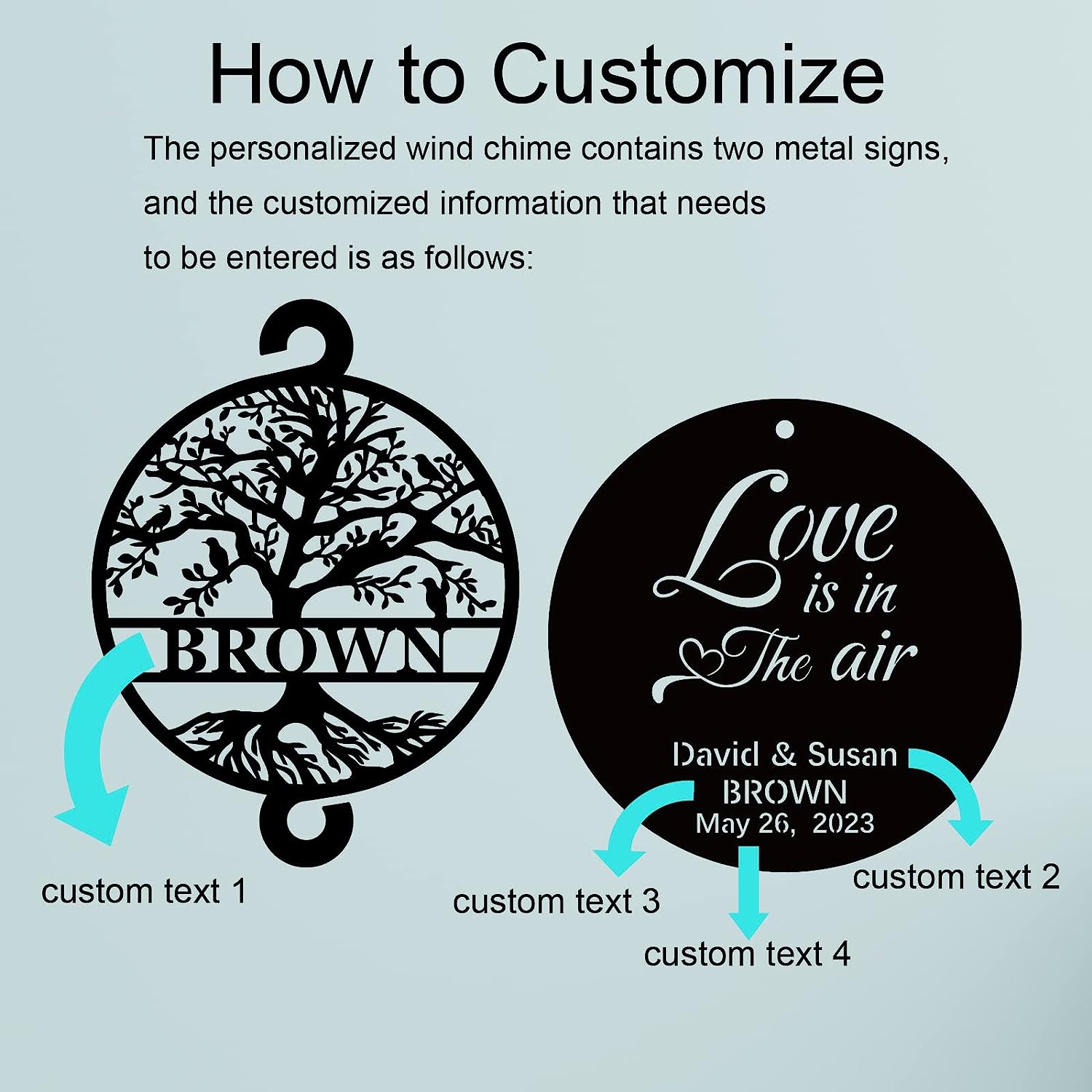 Personalized Love Wind Chime