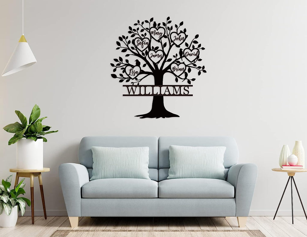 Custom Family Tree Heart Metal Sign