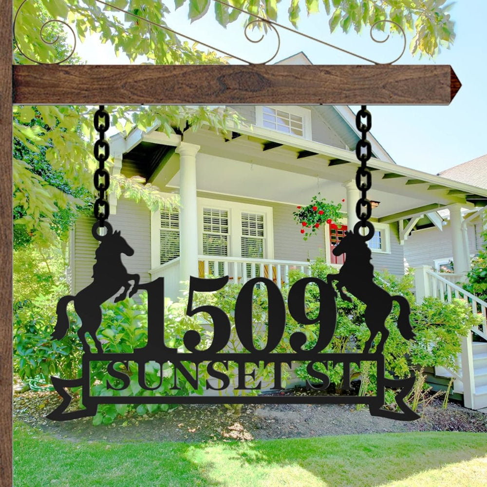 Custom Horse Address Plaque