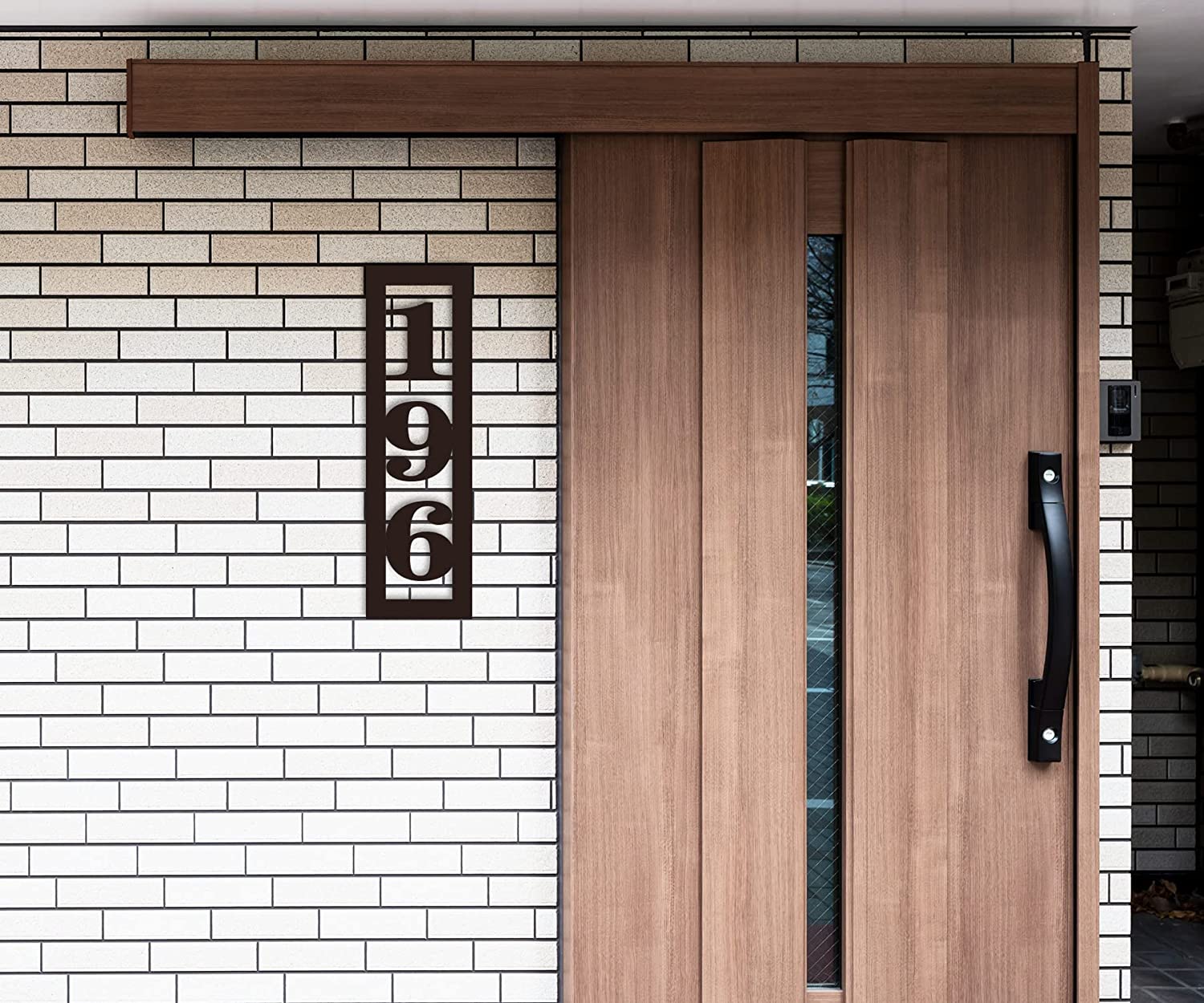 Modern Vertical Metal Address Sign