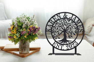 Custom Tree of Life Metal Tabletop Sign
