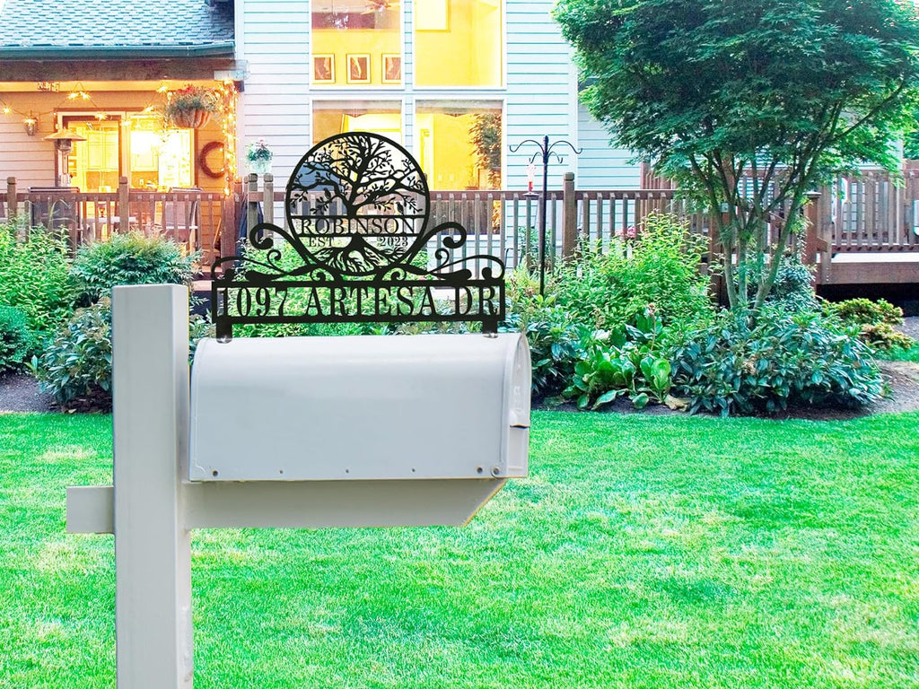 Custom Stainless Tree of Life Mailbox Topper