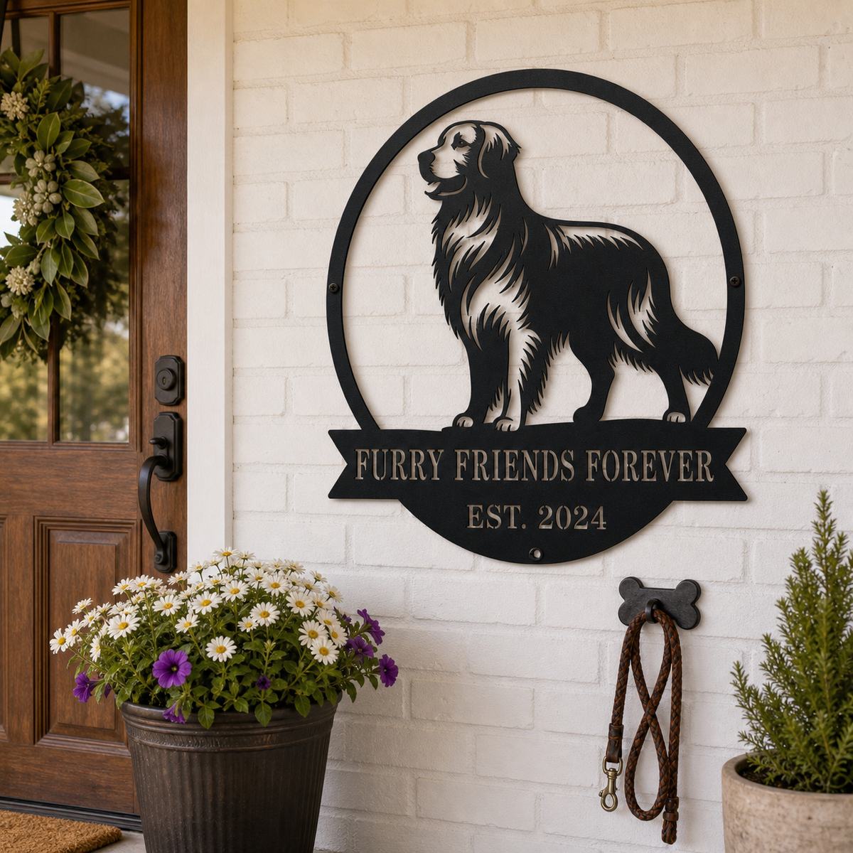 Custom Golden Retriever Metal Name Sign Secondary image