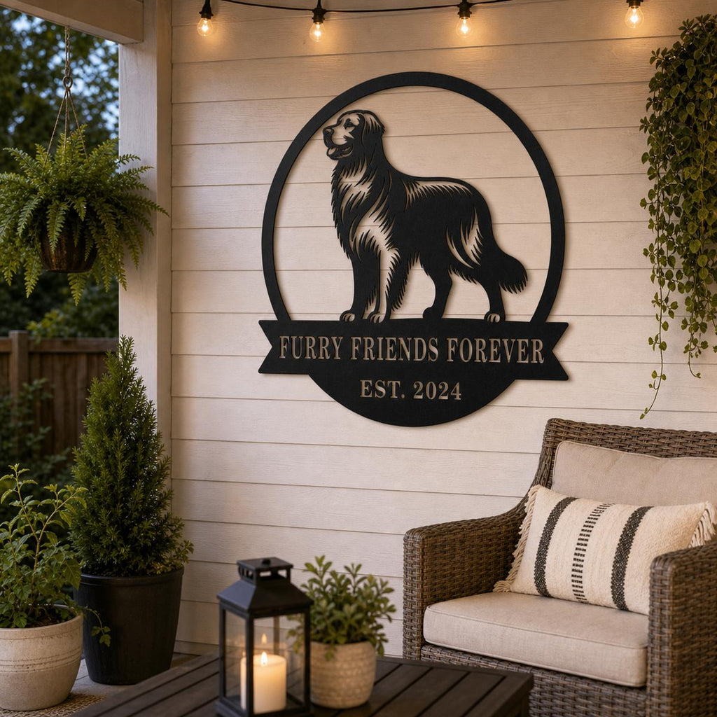Custom Golden Retriever Metal Name Sign