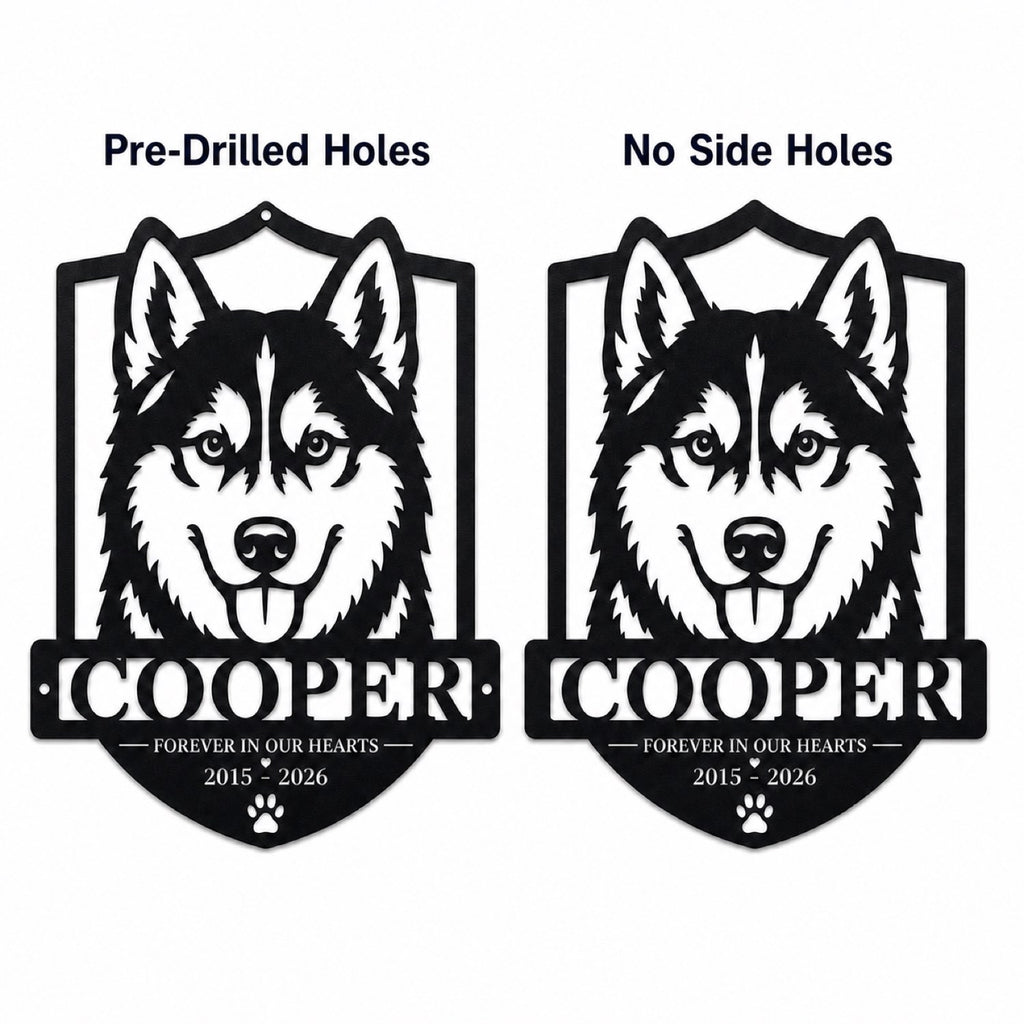 Custom Husky Pet Memorial Metal Sign