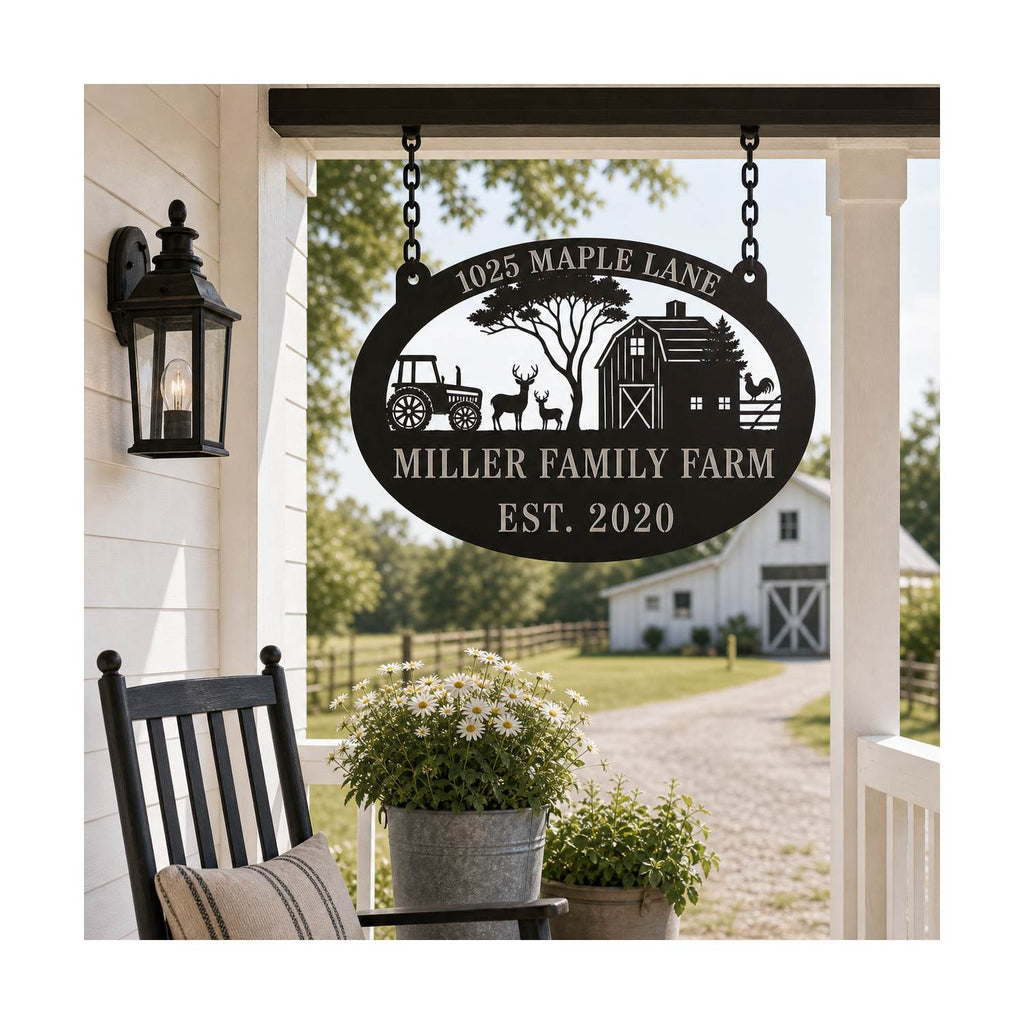 Custom Metal Farm Sign | Personalized Outdoor Ranch Name Plaque Decor ...