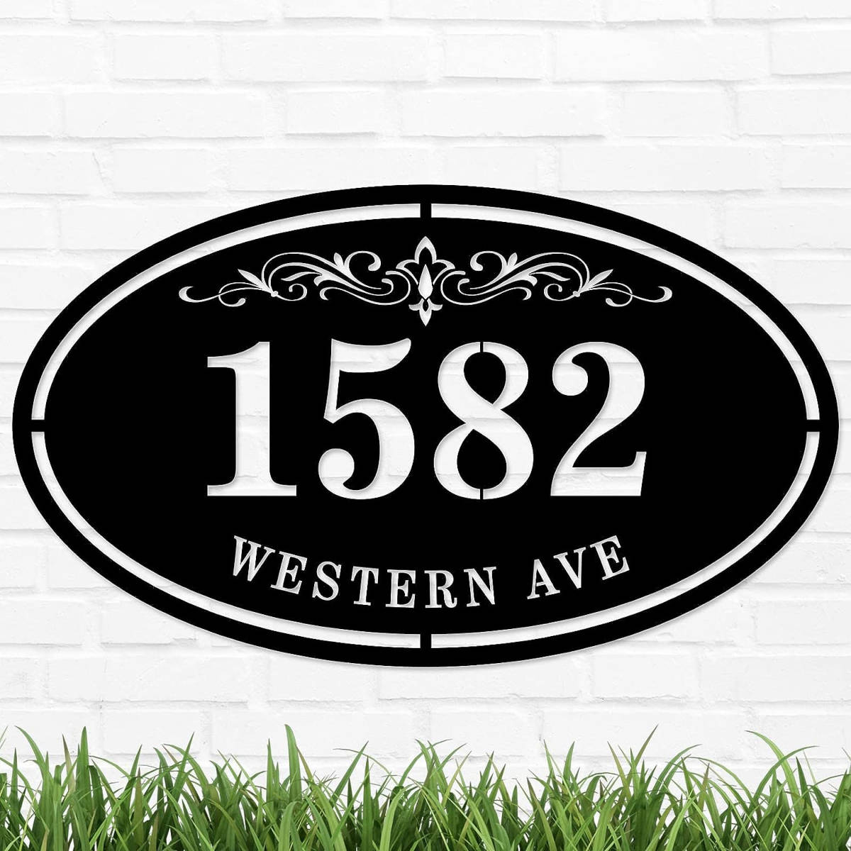 Custom Oval Address Plaque Main image
